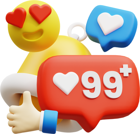 Followers 3D Social Media Content Concept