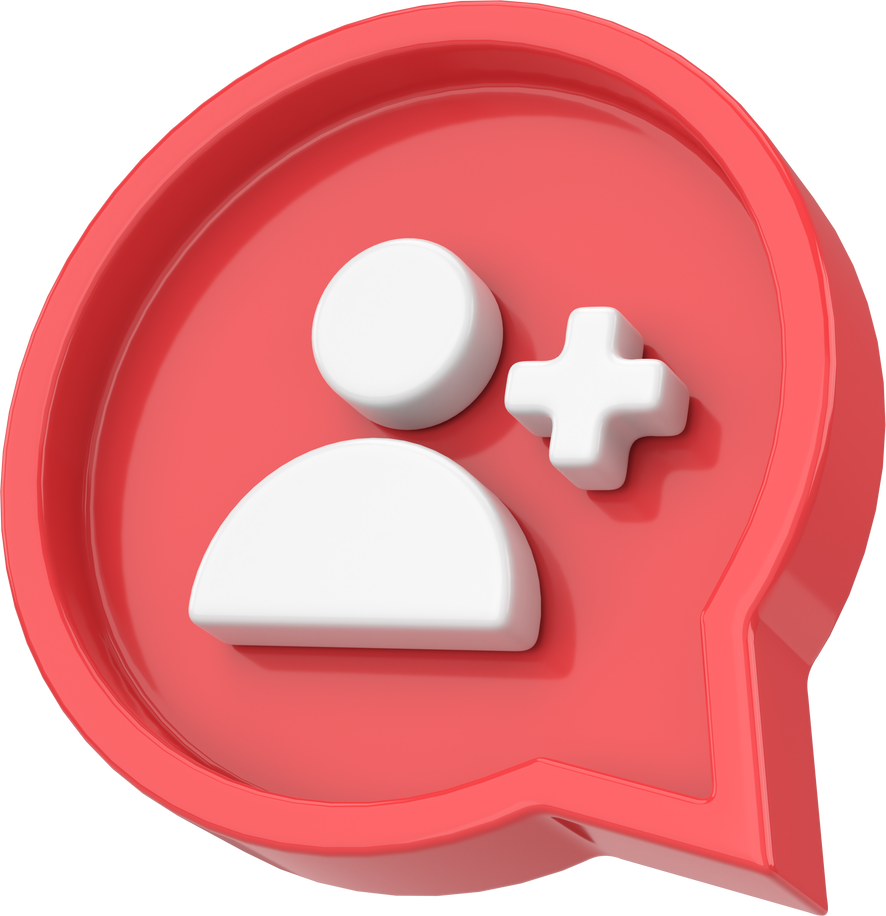 Sign up icon, Follow icon. 3D illustration.